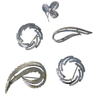 Vintage Sarah Coventry Silver Brooch Bundle - 5 Pins